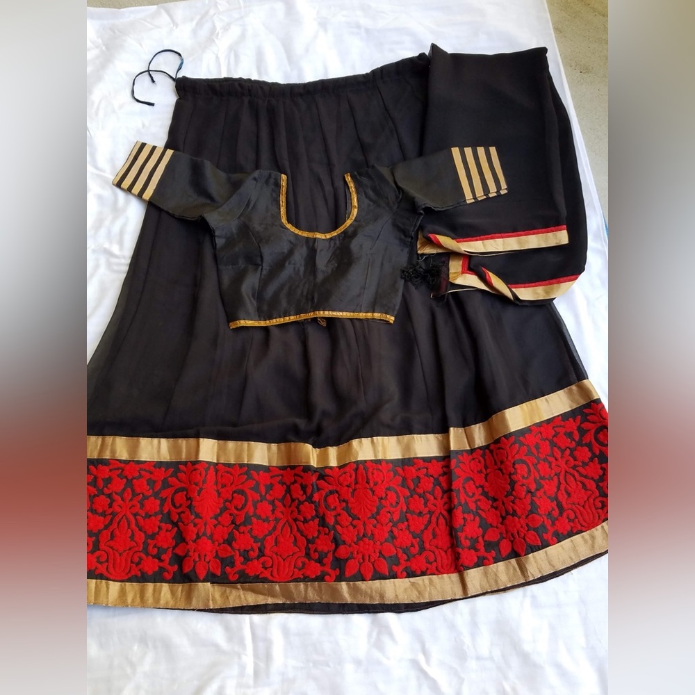 Black and Red Chaniya Choli